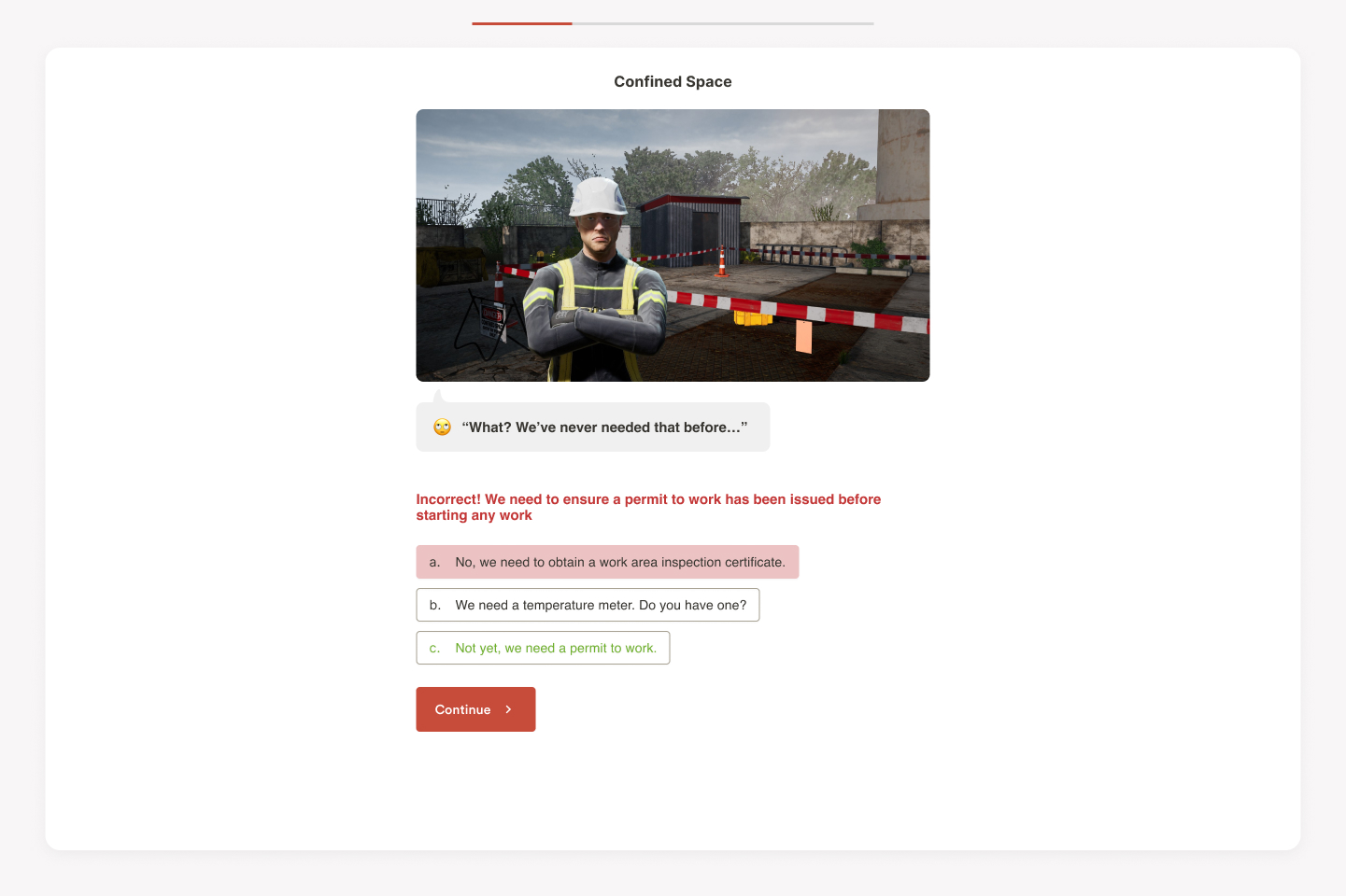 Assessment feedback state